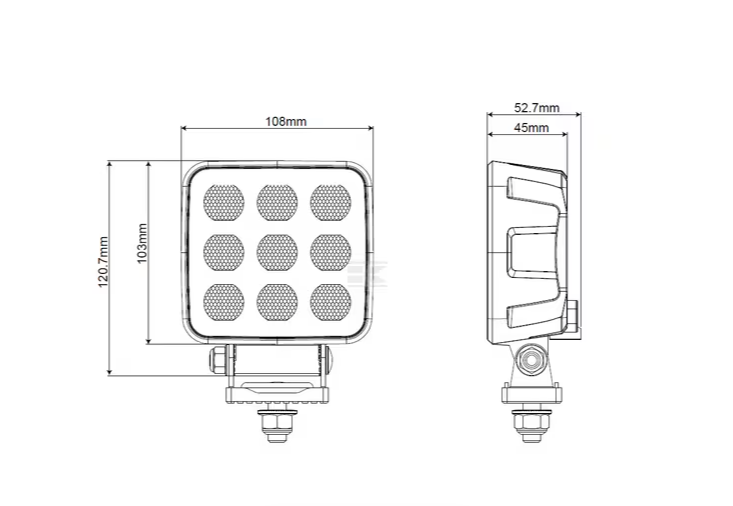 Thumbnail: Werklamp led, 90W, vierkant.