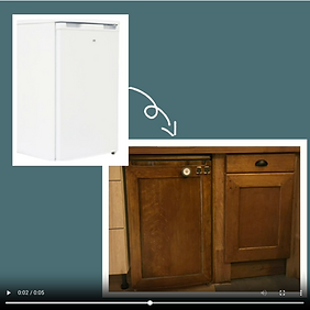 AVANT / APRES frigidaire peint en faux bois