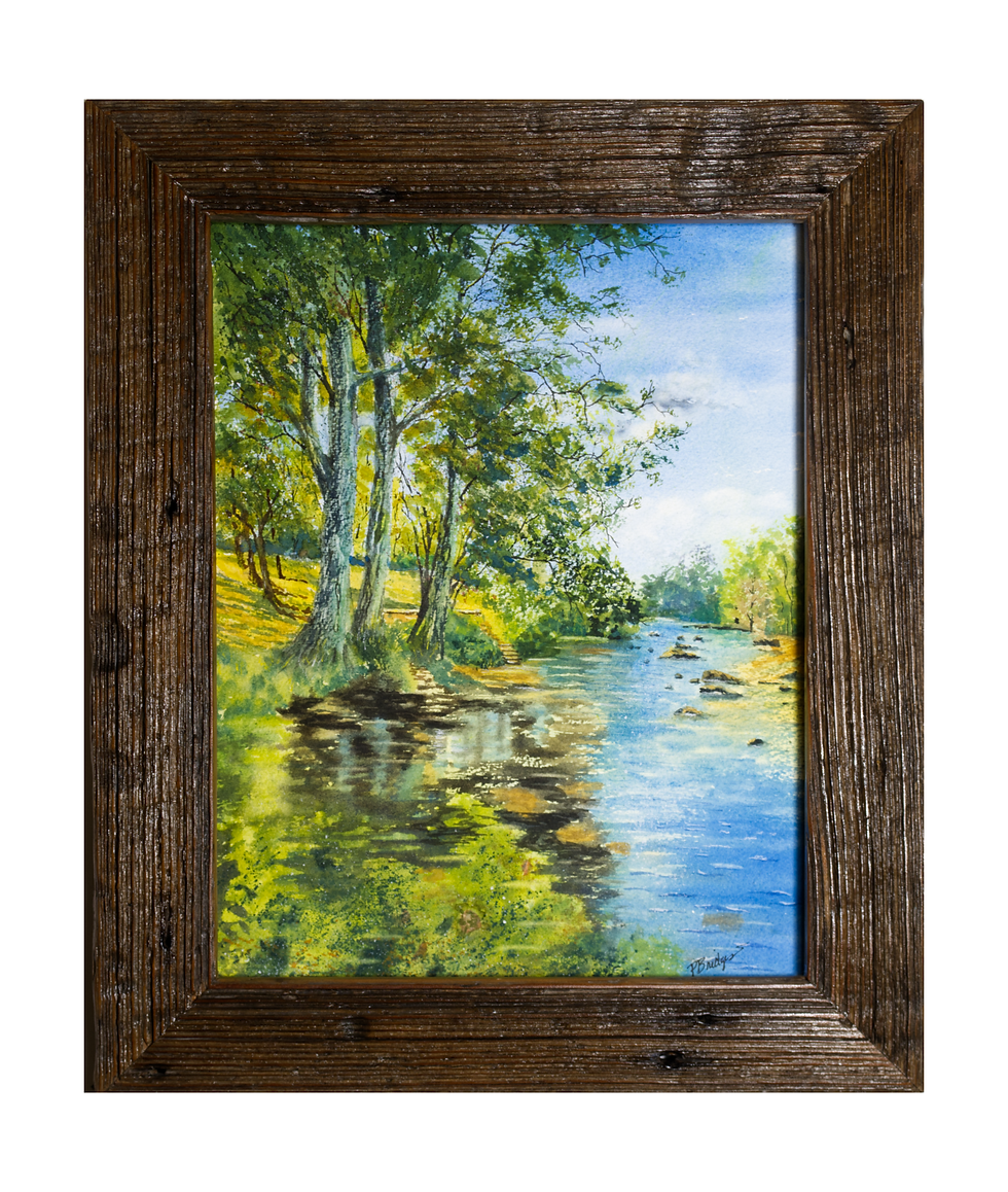 Thumbnail: Guadalupe Reflections Kerville Texas in Watercolor 11x14