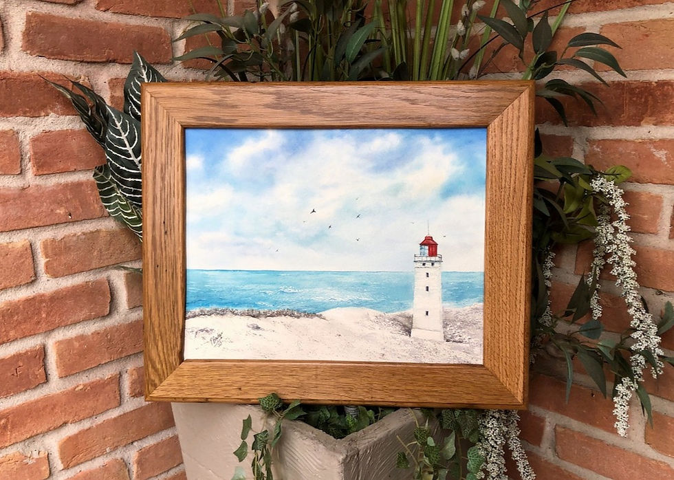 Thumbnail: 11x14 watercolor painting of Rubjerg Knude Lighthouse Denmark