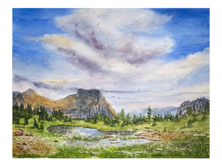 watercolor glacier national park