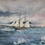 Thumbnail: Watercolor painting of a sailboat on rough stormy seas.