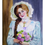 Thumbnail: Watercolor Painting of a Victorian Lady with roses in a Blue dress