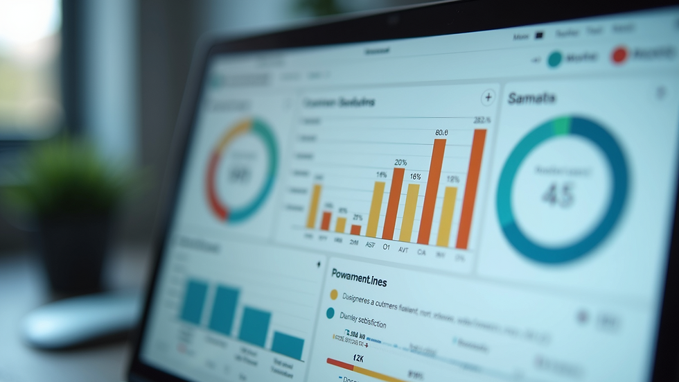Close-up view of a dashboard displaying customer satisfaction metrics