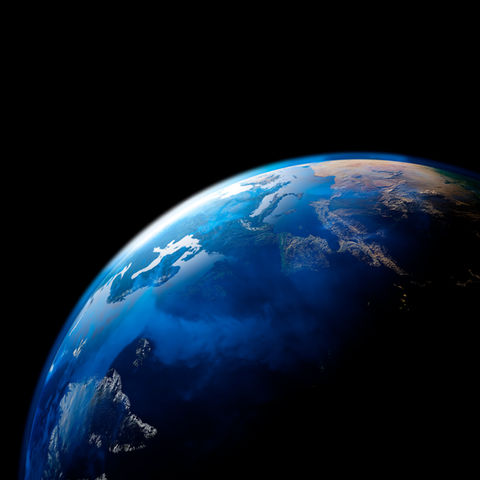 Bild der Erde aus dem Welraum als blauer Planet