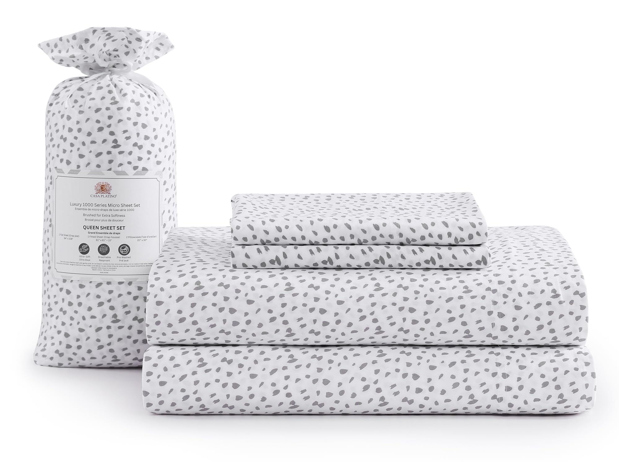 Casa Platino King Size Pillow Cases Set of 2 - Pre-Washed Soft & Breathable Pill