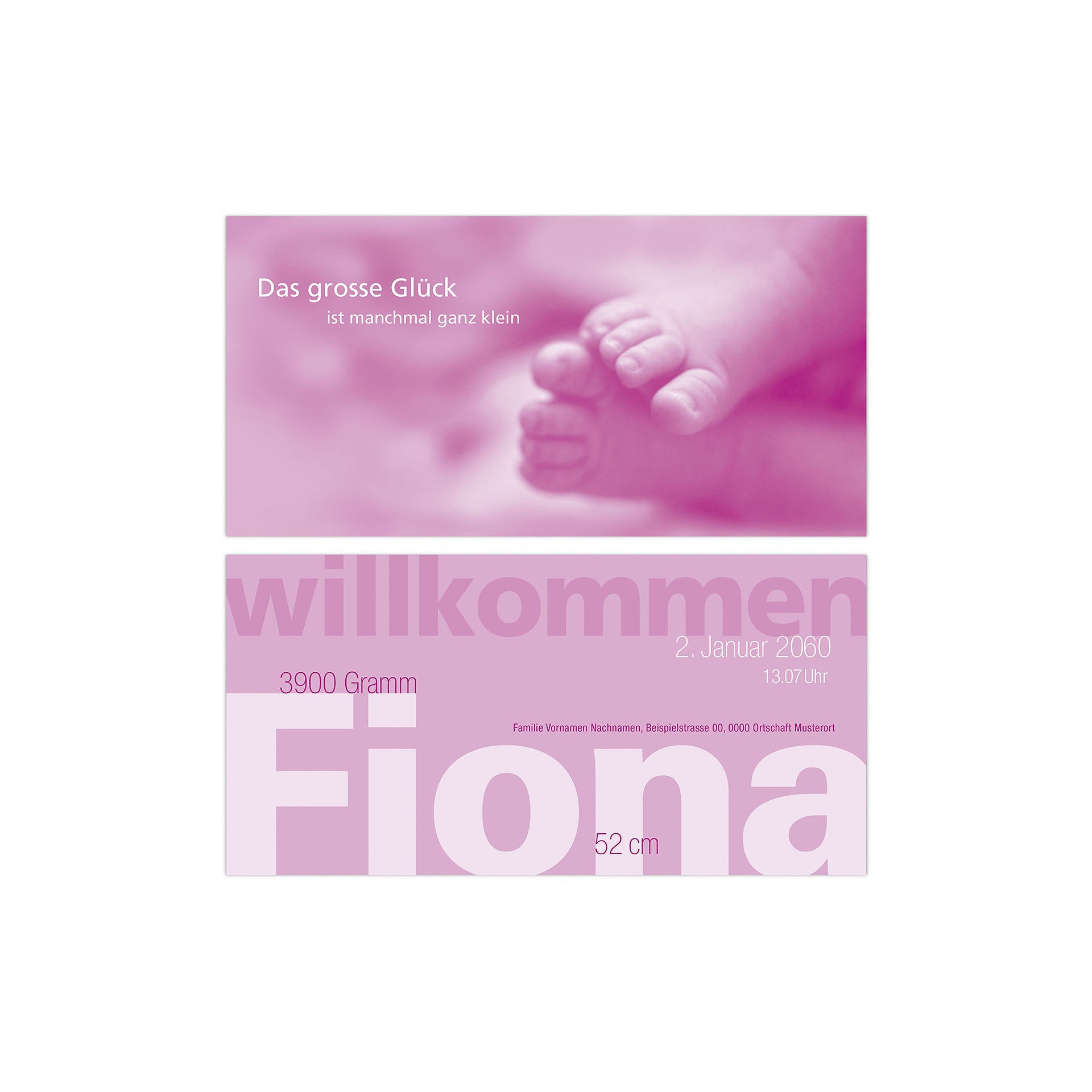Bei dieser liebevollen Geburtskarte "Rosa Blümchen" stehen die Fotos Ihres Lieblings ganz klar im Mittelpunkt. Süße rosa Blümchen und die Leporello-Faltung macht diese Babykarte so einzigartig.