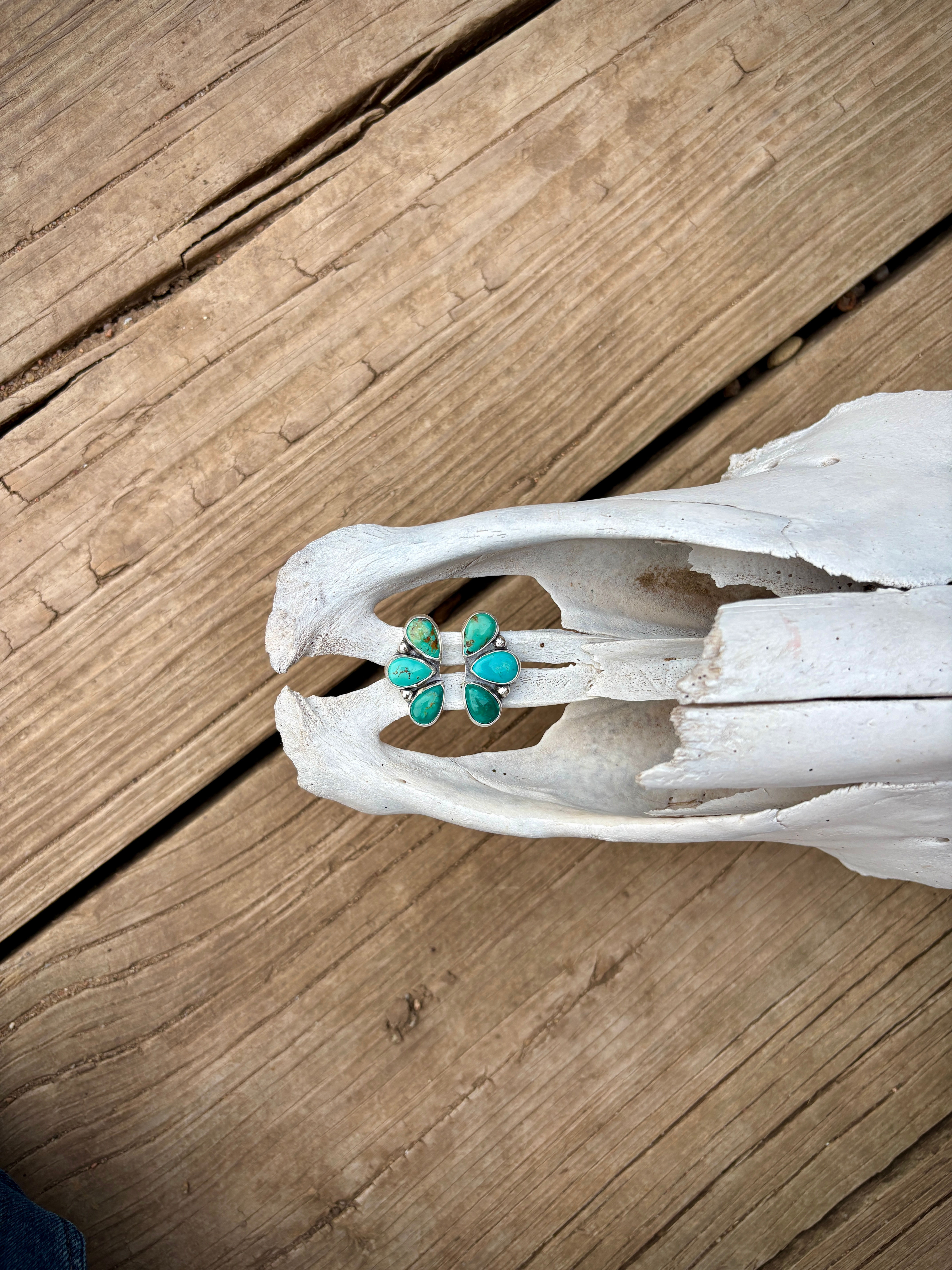 Royston Turquoise Half Cluster Studs