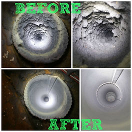 Before and after dirty dryer vent