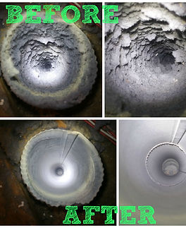 Before and after dirty dryer vent