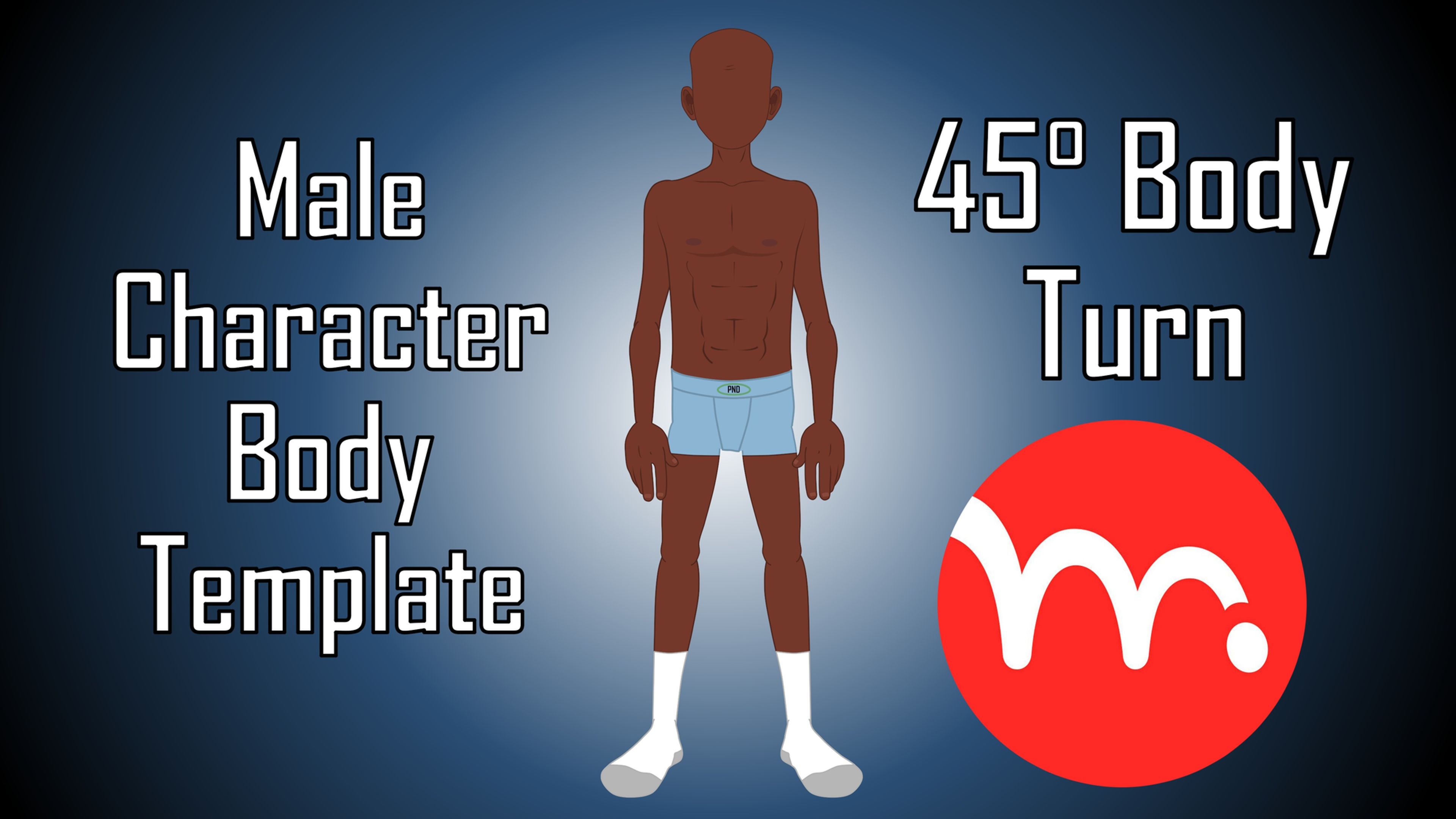 Male Character Body Template (Moho File) [45° Body Turn & Head Turn]