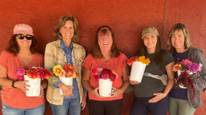 Sharing dahlias with family and friends