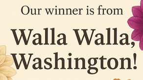 October Give Away Winner