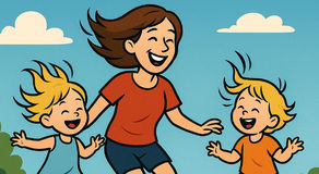 Nana & Girls Jumping on Jumbo Jumper