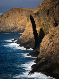 Faroe Islands seascape photographed during changing Atlantic light and weather conditions.