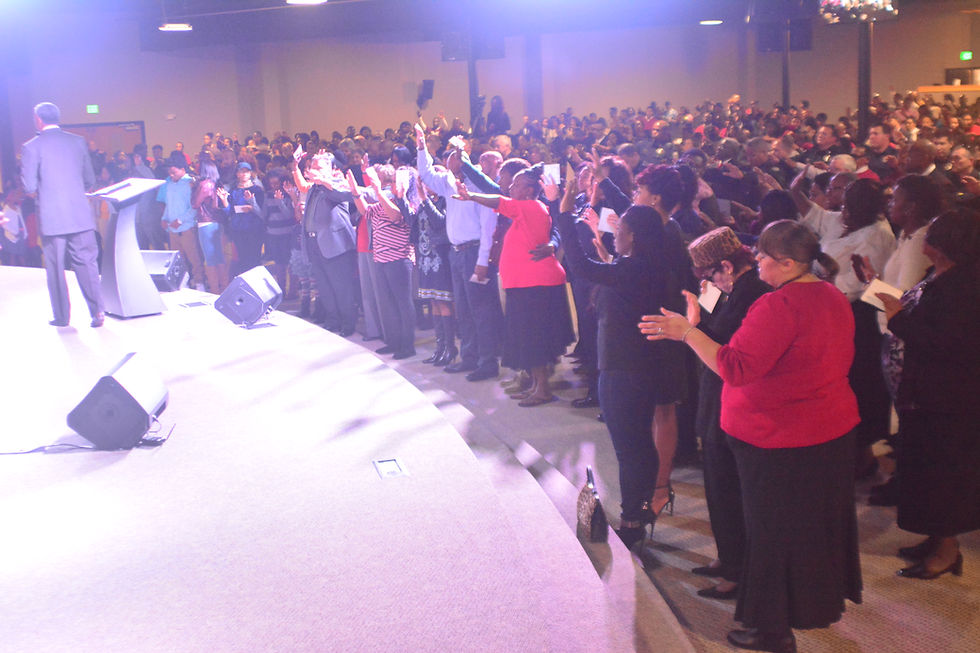Altar call at Overcoming Believers Church Pastor Daryl Arnold