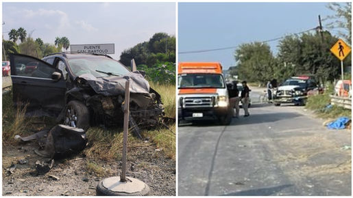 Deja 3 fallecidos y 4 lesionados choque frontal en Cadereyta