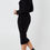 Thumbnail: Black Knitted Madaxi  Roll Neck dress