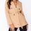 Thumbnail: Double Breasted Camel  belted Blazer