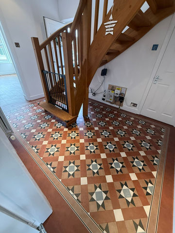 mosaic tiles in hallway