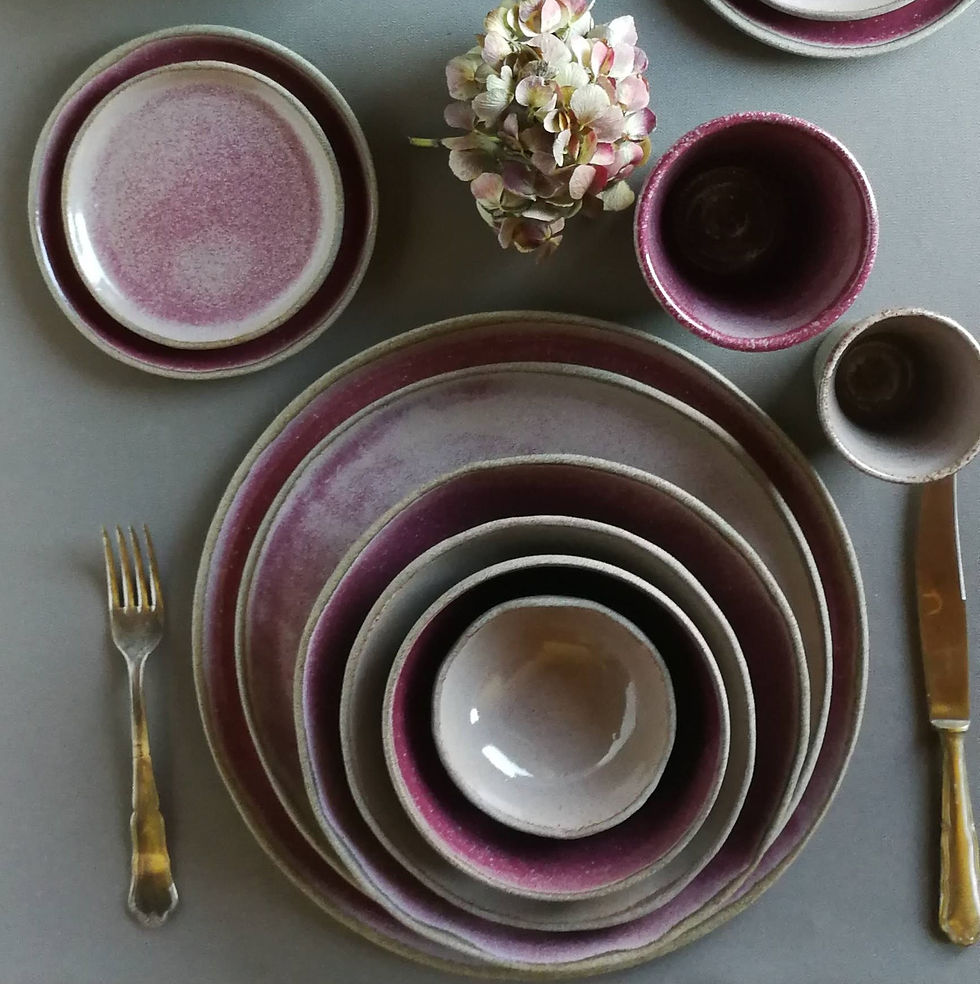 Miniatura: STONEWARE PLATES  CERAMIC TABLE SETTING PIATTIN IN GRE SERVITO DA TAVOLA IN CERAMICA