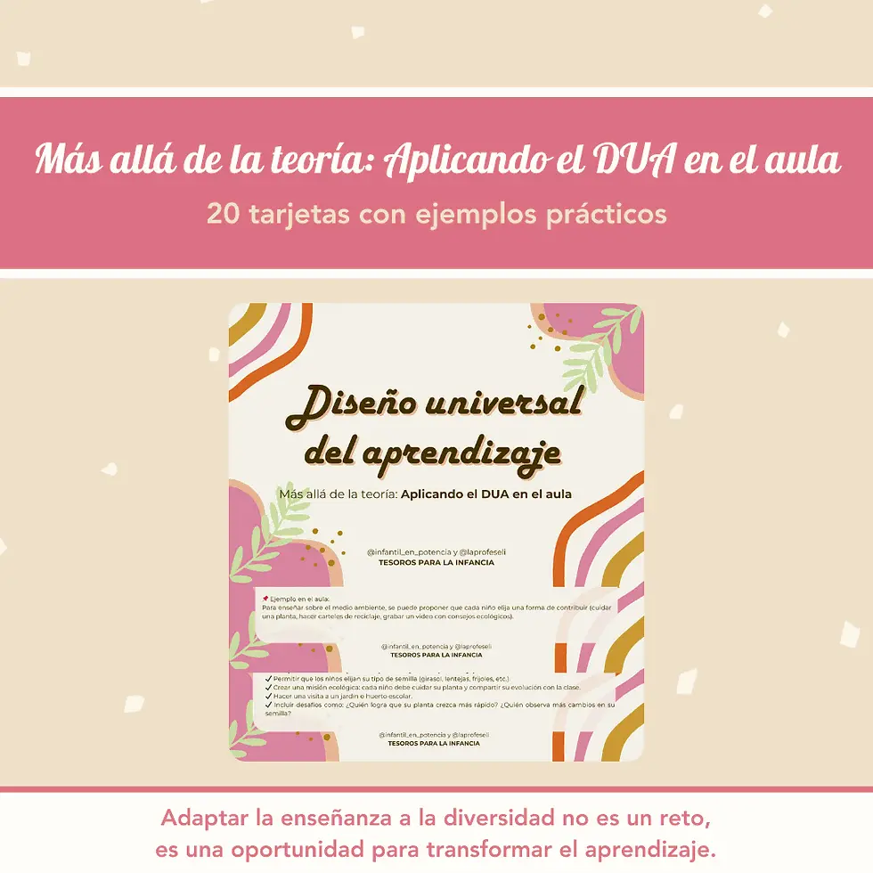 20 tarjetas prácticas para aplicar el DUA en el aula con estrategias inclusivas y flexibles para infantil y primaria