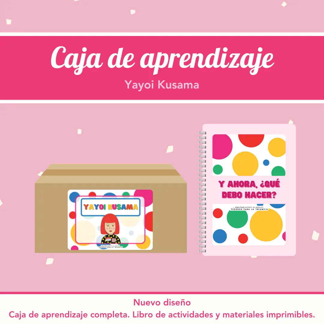 Caja de aprendizaje sobre Yayoi Kusama para infantil con actividades prácticas y materiales descargables