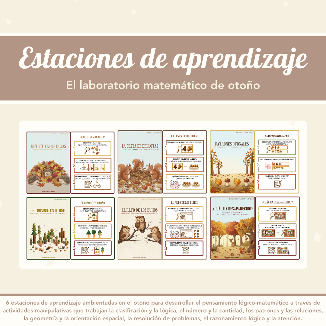 Estaciones de aprendizaje. El laboratorio matemático de otoño