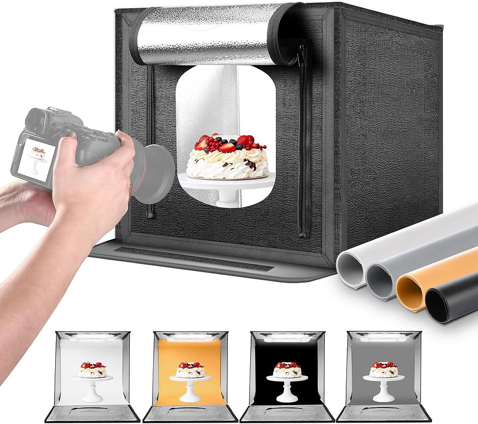 NEEWER 50W Upgraded Photo Studio Light Box, 20"x20" Portable Folding Photography Lightbox, 4 Backdrops, 5600K 192 LEDs 5310lx/0.5m Dimmable Picture Booth Shooting Tent for Jewelry Electronics, LP50
