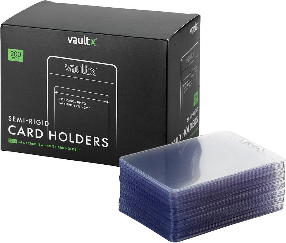 Vault X Semi-Rigid Trading Card Holders (200 Pack), Hard Sleeves for Trading Card Grading Submissions, Card Protectors