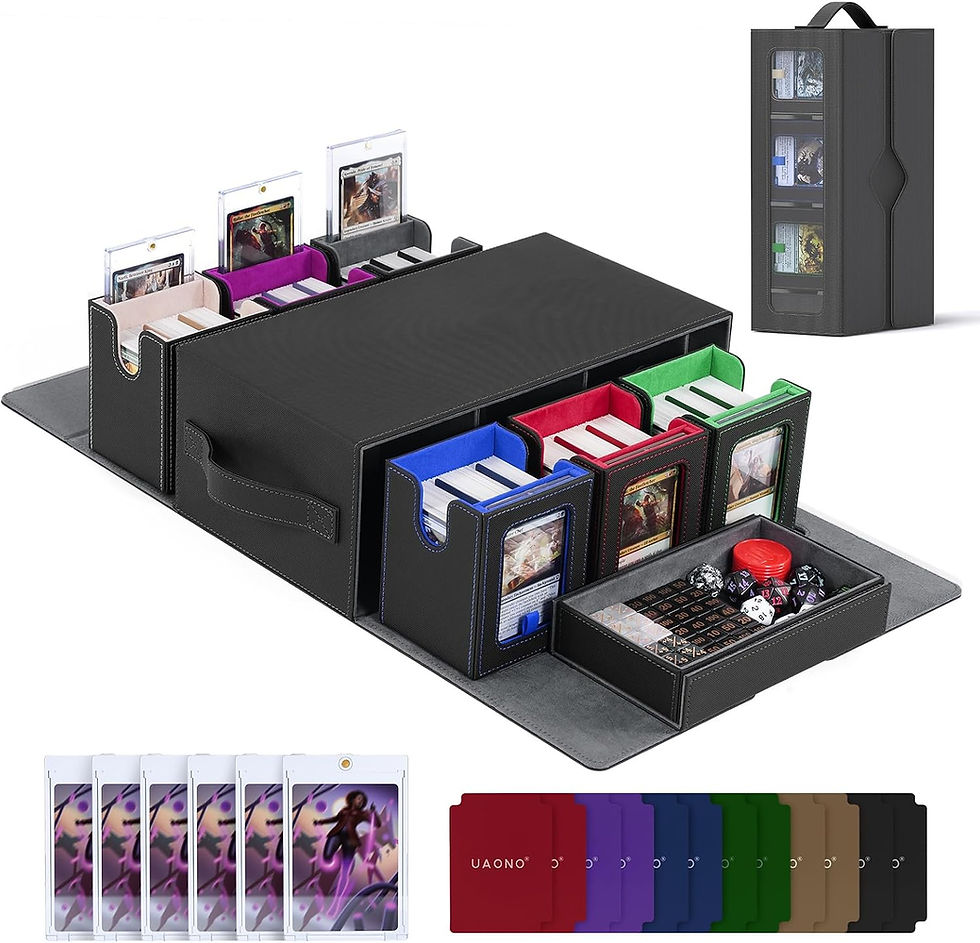 UAONO MTG Commander Deck Box, 6-Deck Modular TCG Deck Case with Dice Tray