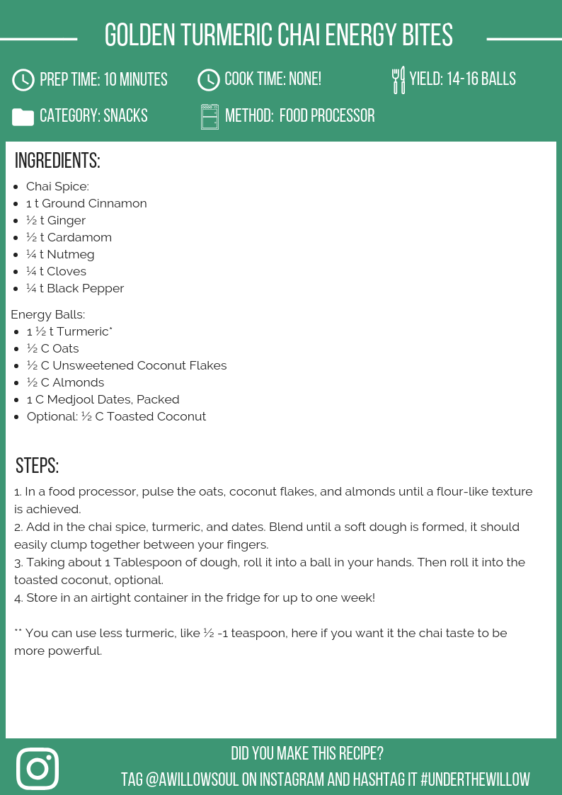 Golden Turmeric Chai Energy Bites