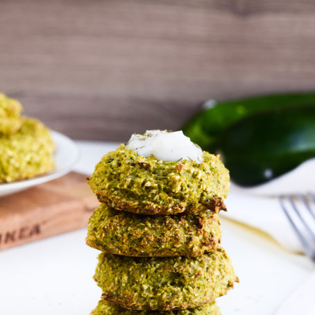 Baked Vegan Zucchini Cauliflower Fritters