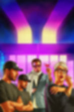A neon-drenched digital illustration in Rockstar Games’ GTA Online: After Hours style, featuring DJs performing in a crowded nightclub with flashing lights, stylish partygoers dancing, and a retro 1980s aesthetic with purple, pink, and blue hues.