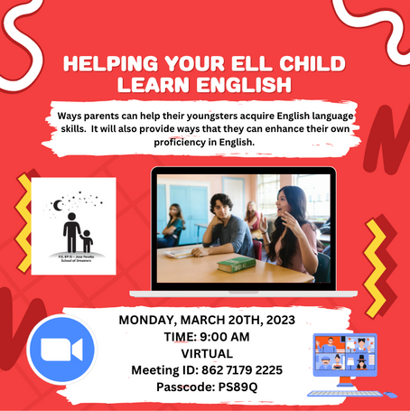 Parent Workshop: Helping your MLL Child Learn English