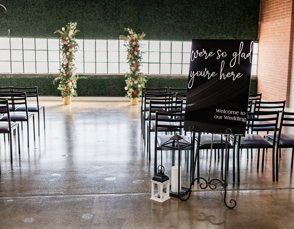 Wedding aisle at Rockleys Event Center