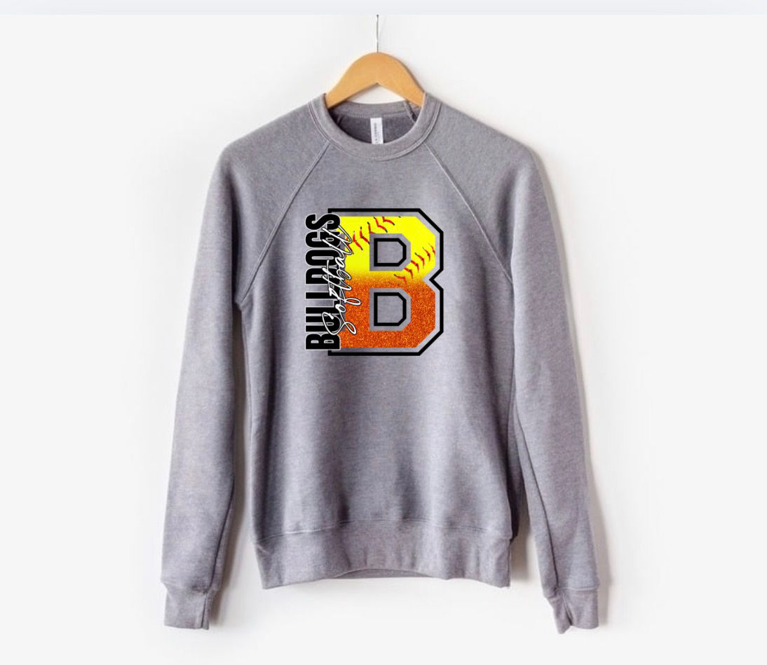 Bulldogs Softball Bella Canvas Crew