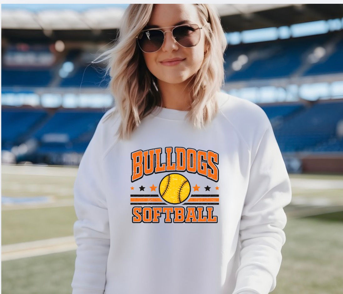 Varsity Vintage Bulldogs Crew-Bella Canvas