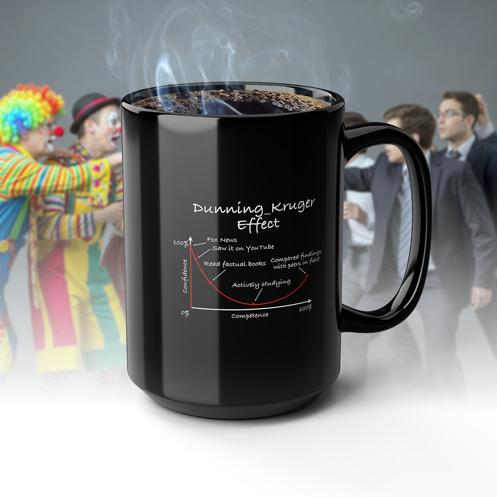 Dunning Kruger Effect Black Ceramic Mug