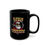 Thumbnail: Black ceramic Sleigh All Day North Pole World Tour mug. Right view.