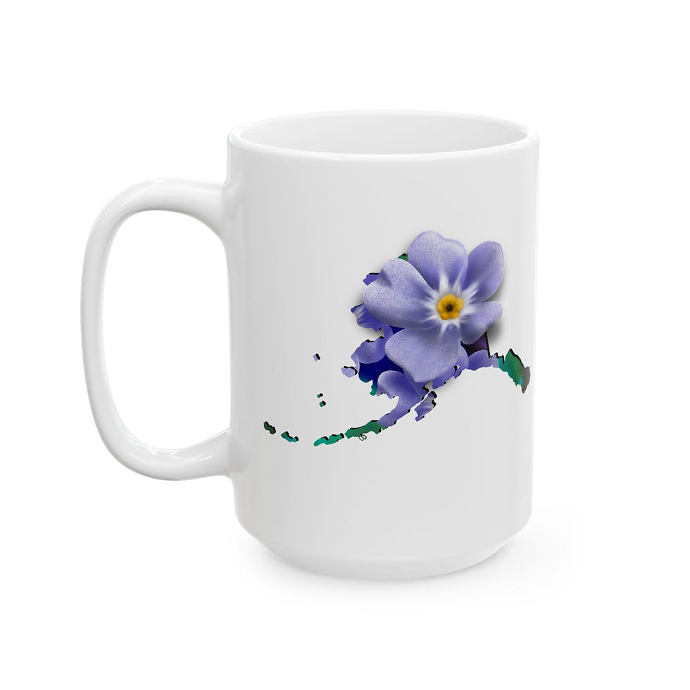 Thumbnail: Alpine Forget Me Not In Alaska - White Ceramic Mug left view