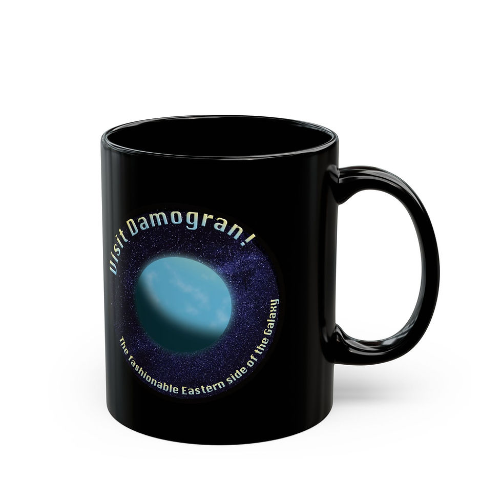 Visit Damogran! - Black Ceramic Mug