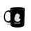 Thumbnail: Black ceramic mug with a white pear logo, left view