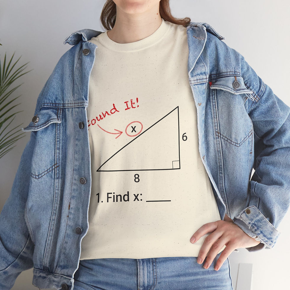 Thumbnail: Classic Find X Pythagorean Theorem T-shirt with the caption "Found it!" natural lifestyle