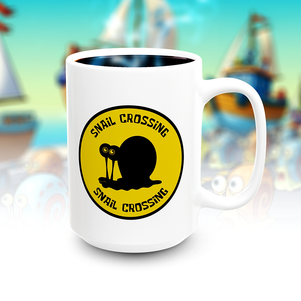 Caution: Snail Crossing - White Ceramic Mug