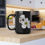 Thumbnail: Dotted Hawthorn Blossom Black Ceramic Mug