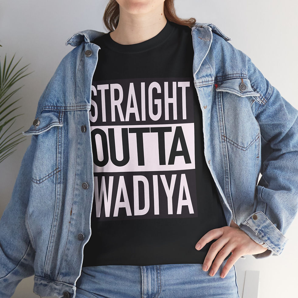 Thumbnail: t-shirt featuring a bold “Straight Outta Wadiya” parody design inspired by the comedy film The Dictator.