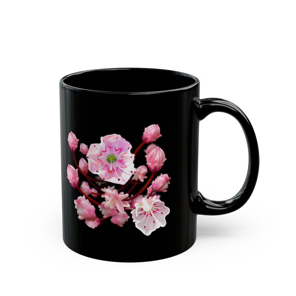 Mountain Laurel - Black Ceramic Mug