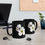 Thumbnail: Dotted Hawthorn Blossom Black Ceramic Mug
