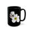 Thumbnail: Dotted Hawthorn Blossom Black Ceramic Mug